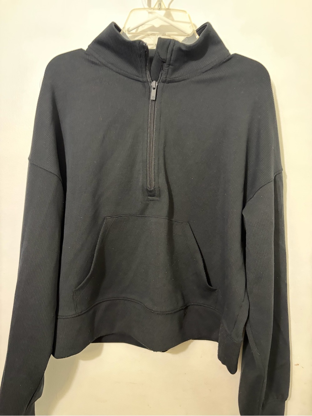 Black all in motion ribbed Quarter Zip/ pant set   Top is medium pant is size sm